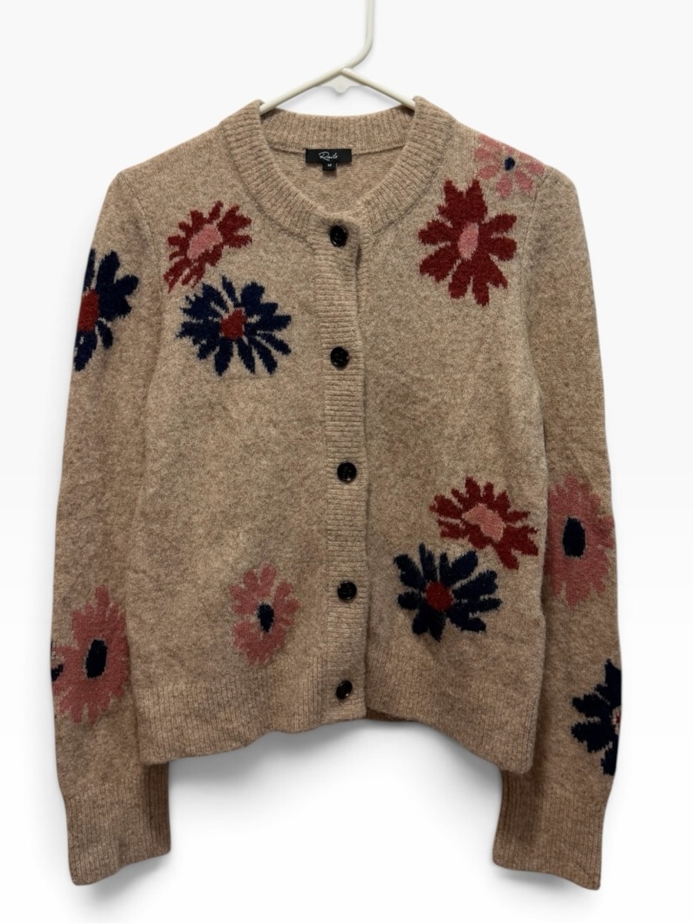 Rails Wool Blend Cardigan w Flowers Academia Modern Preppy Boho Size Medium